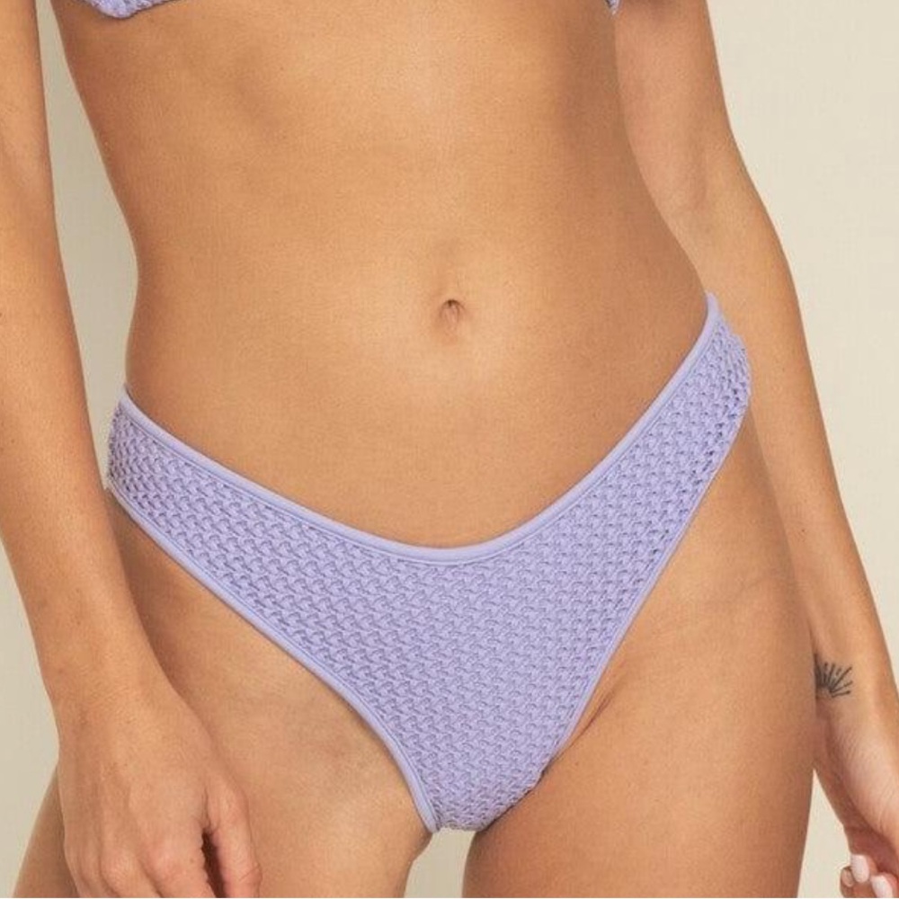 Lavender Textured Bikini Bottom LuLu *added coverage size L